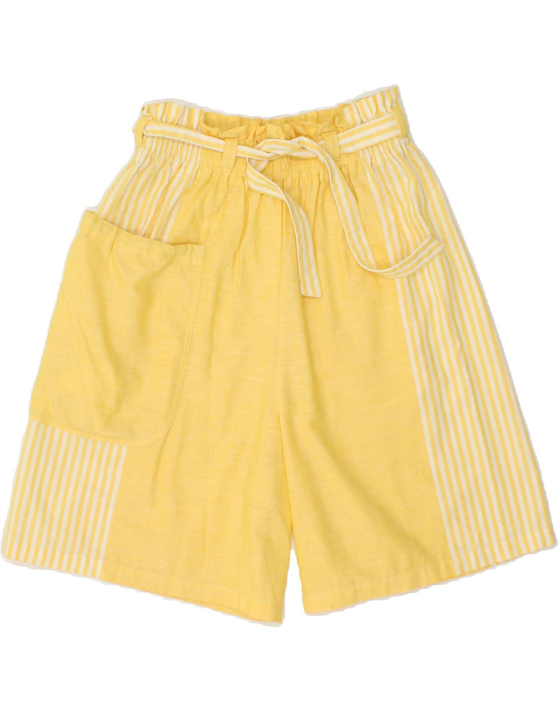 BOGNER Womens Casual Shorts IT 38 XS W25  Yellow Striped Cotton | Vintage Bogner | Thrift | Second-Hand Bogner | Used Clothing | Messina Hembry 