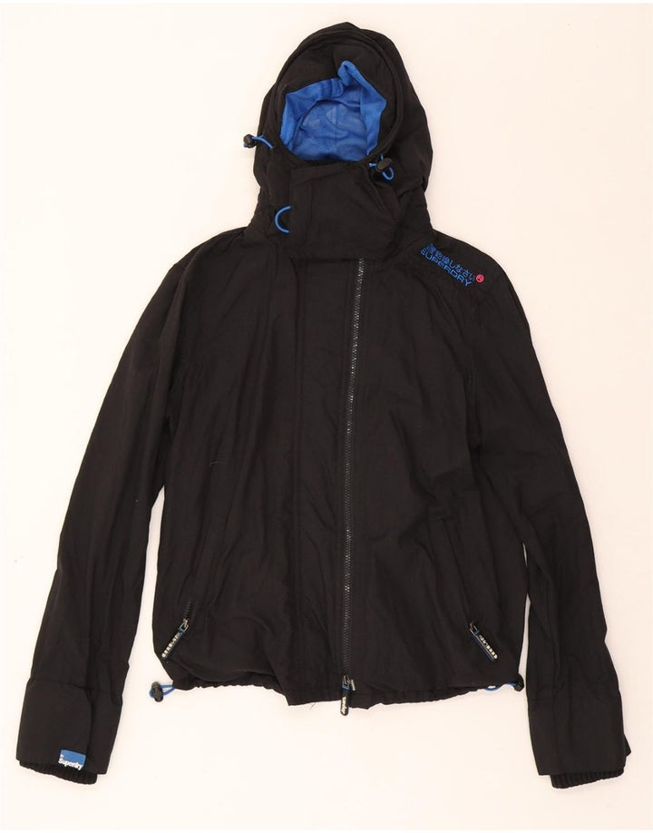 SUPERDRY Womens The Windcheater Windbreaker Jacket UK 16 Large Black Vintage Superdry and Second-Hand Superdry from Messina Hembry 