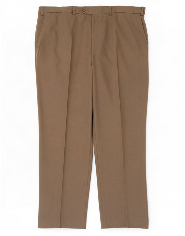 Marks & Spencer Mens Regular Fit Suit Trousers W42 L29 Beige Polyester