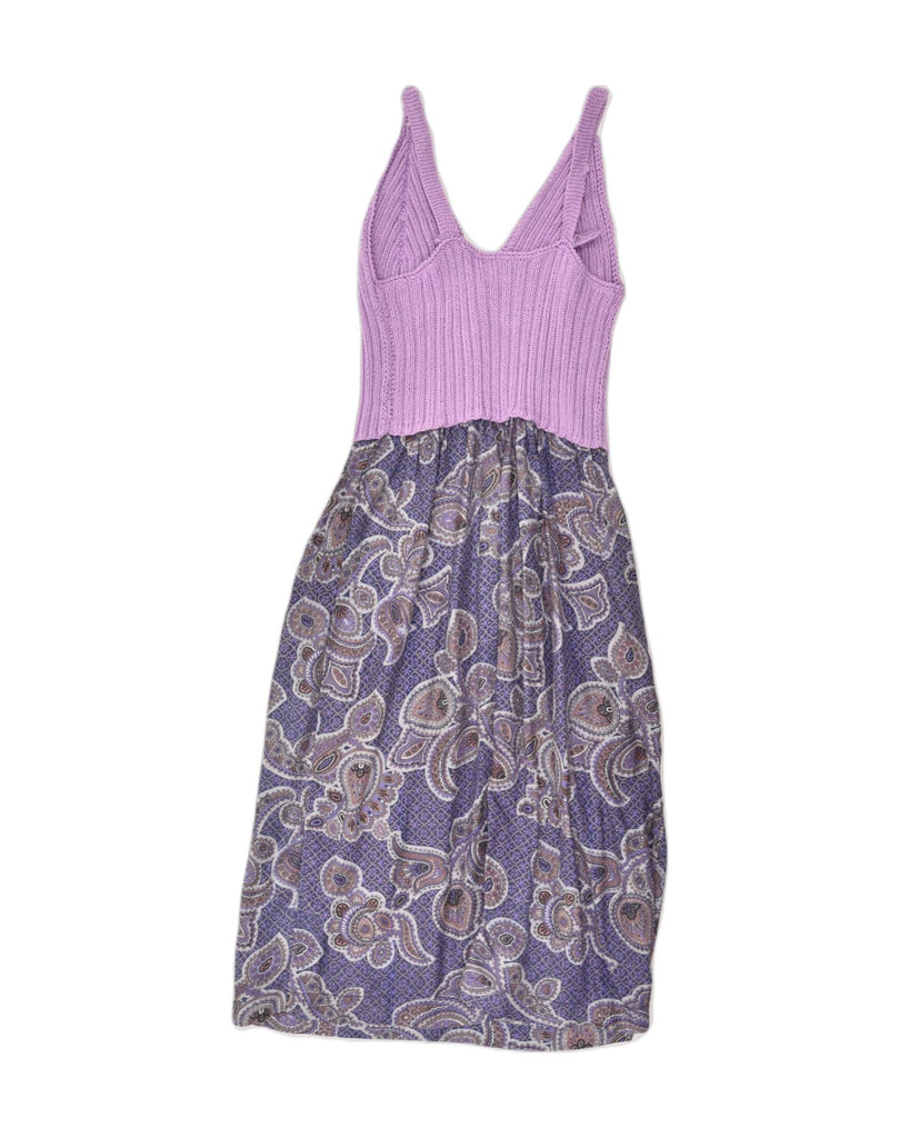 VINTAGE Womens Sleeveless A-Line Dress UK 8 Small Purple Floral | Vintage Vintage | Thrift | Second-Hand Vintage | Used Clothing | Messina Hembry 