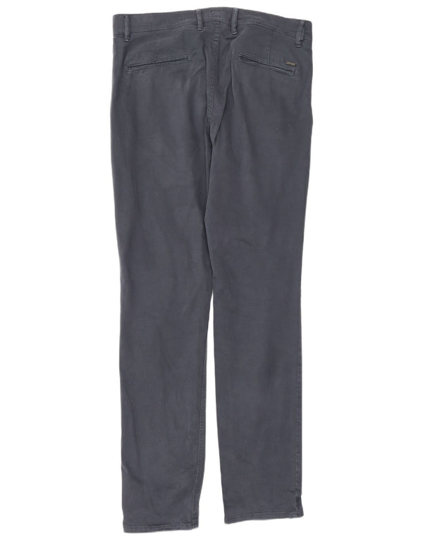 Hugo Boss Mens Slim Fit Chino Trousers W34 L34 Navy Blue Cotton