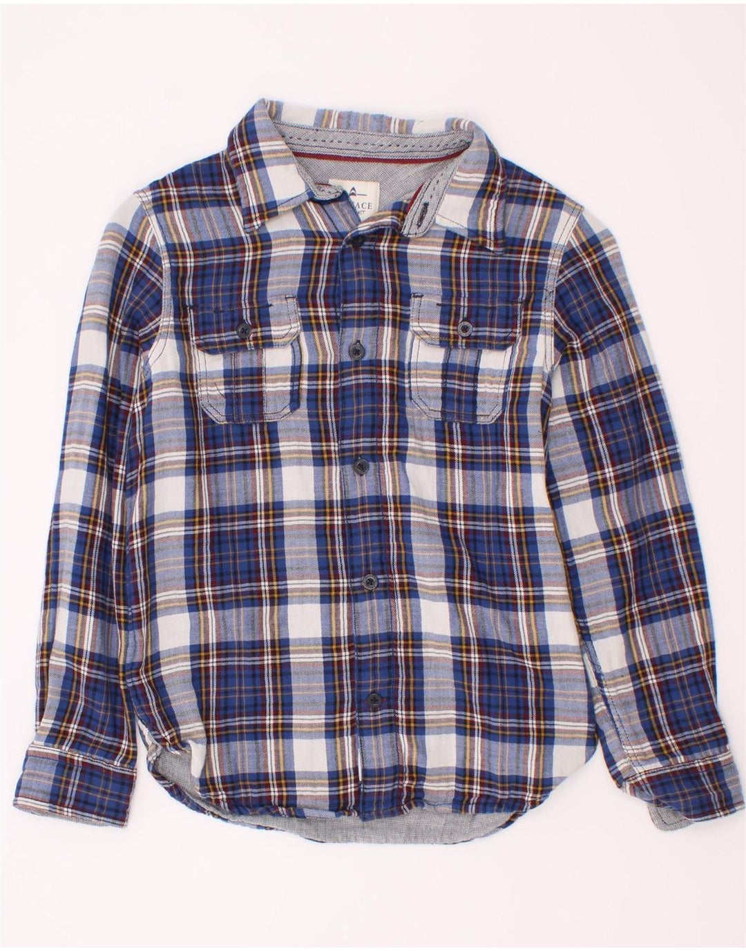 Fat Face Boys Flannel Shirt 8-9 Years Navy Blue Check Cotton