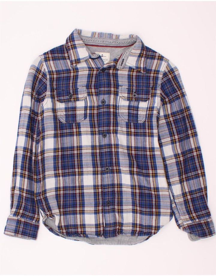Fat Face Boys Flannel Shirt 8-9 Years Navy Blue Check Cotton