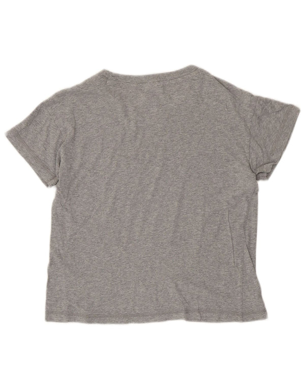 Champion Womens Crop Graphic T-Shirt Top UK 6 XS Grey