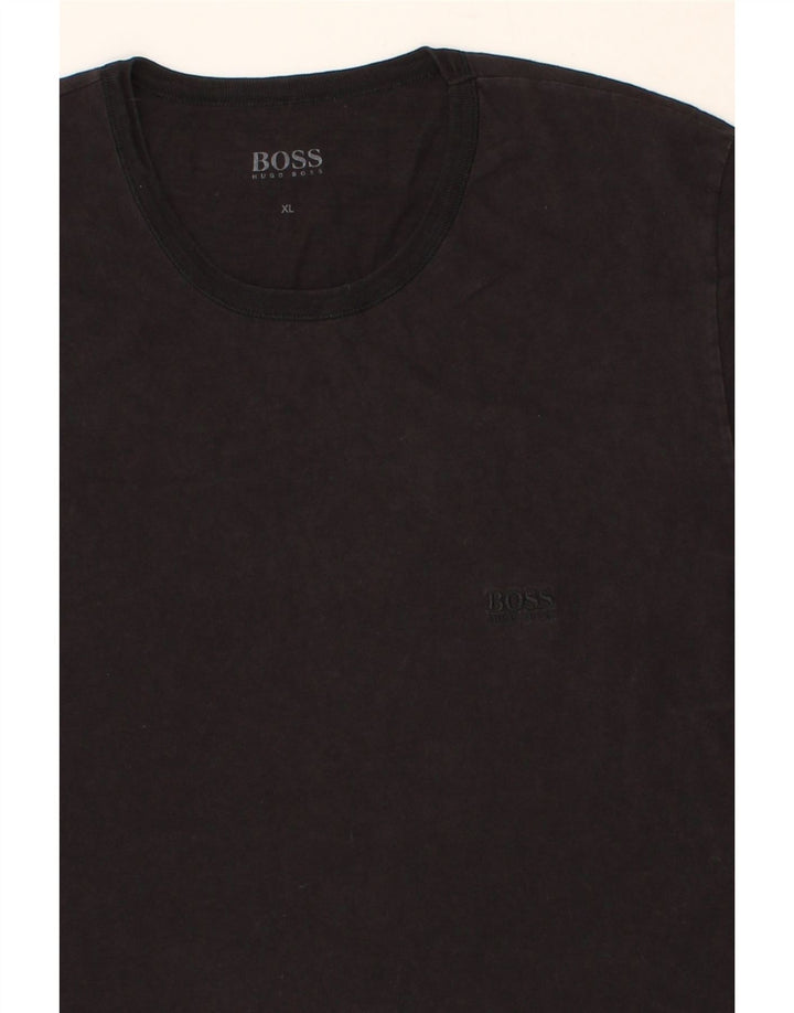 HUGO BOSS Mens T-Shirt Top XL Black Cotton
