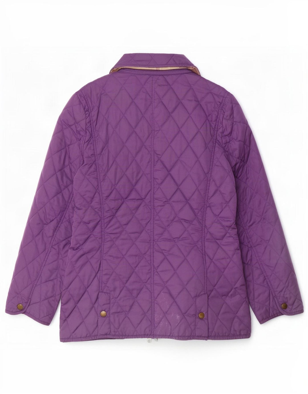 Barbour Womens Quilted Jacket UK 12 Medium Purple Polyester