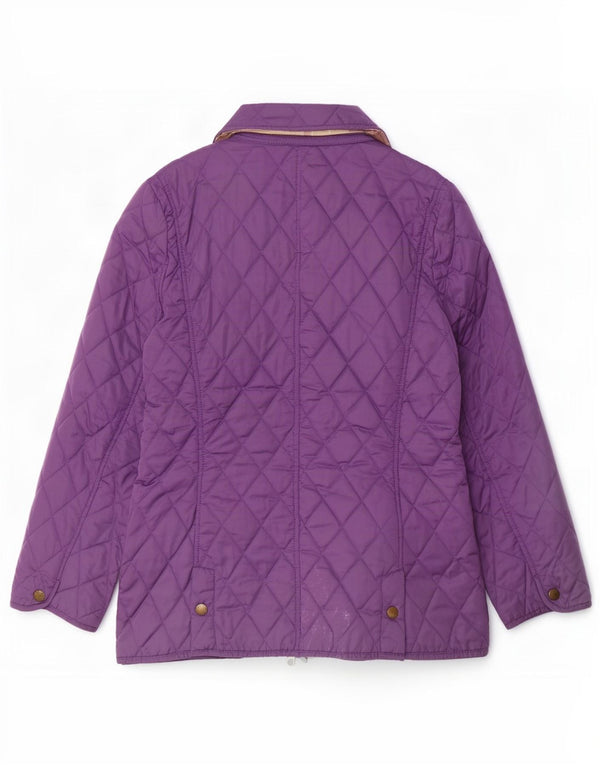Barbour Womens Quilted Jacket UK 12 Medium Purple Polyester