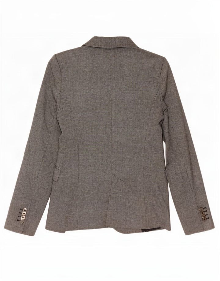 Zara Womens 1 Button Blazer Jacket UK 6 XS Grey Polyester