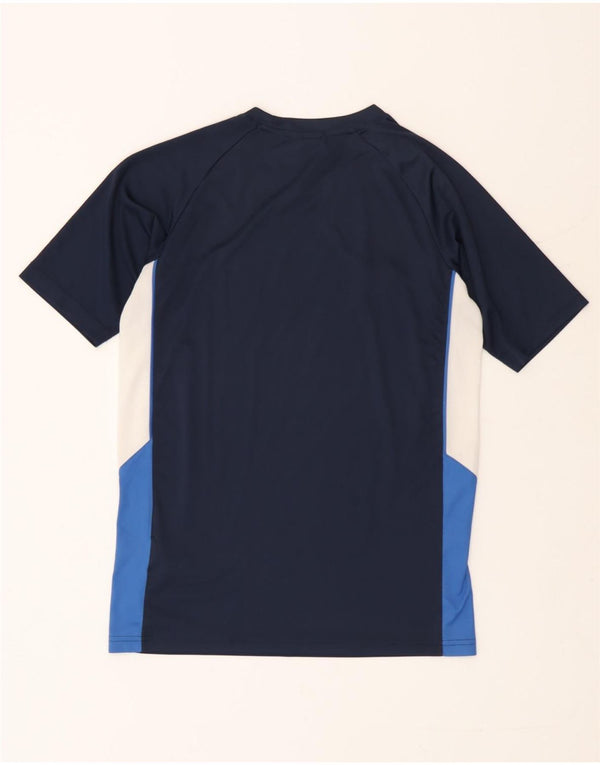 Nike Boys Dri Fit T-Shirt Top 13-14 Years XL Navy Blue Colourblock