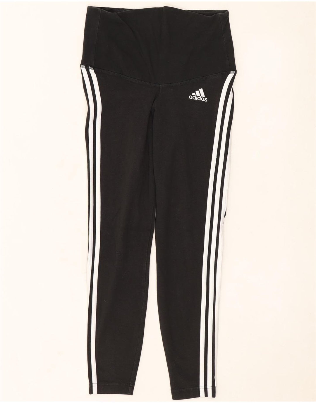 Adidas Womens Leggings UK 12/14 Medium  Black Cotton