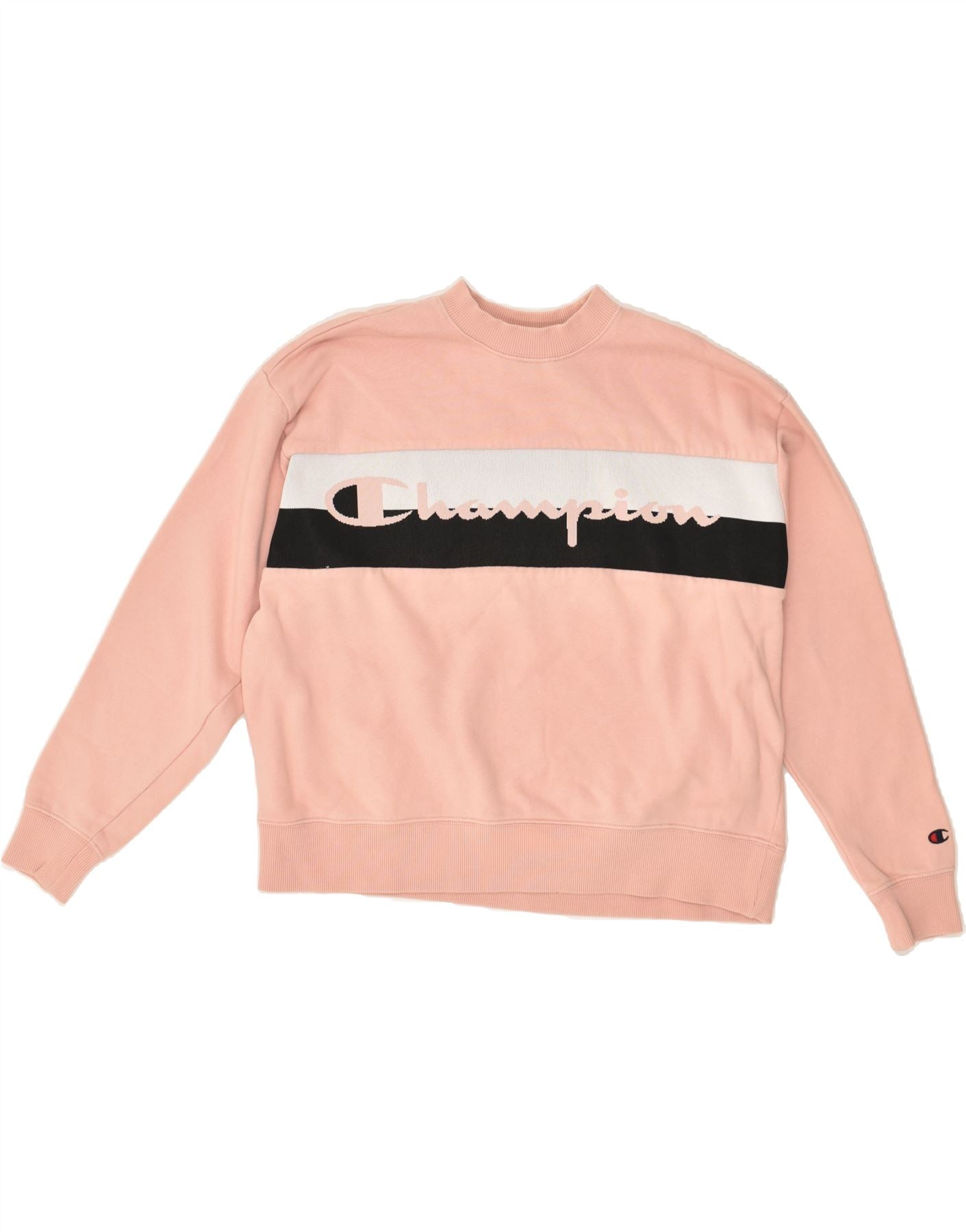 Champion oversized striped crew neck sweatshirt online