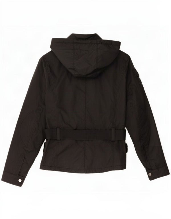 Refrigue Womens Hooded Utility Jacket UK 12 Medium Black Nylon