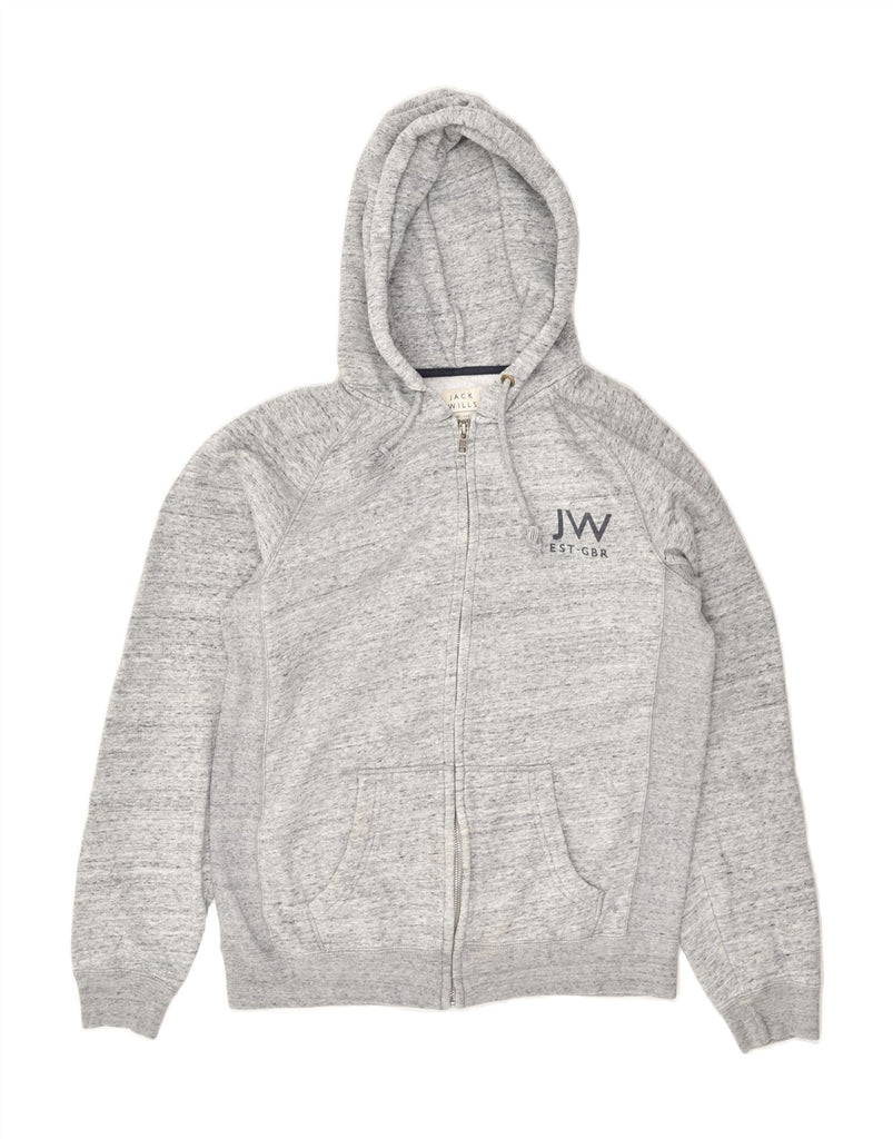 JACK WILLS Mens Zip Hoodie Sweater Medium Grey Flecked Cotton | Vintage Jack Wills | Thrift | Second-Hand Jack Wills | Used Clothing | Messina Hembry 