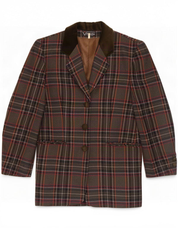 Clementino Womens 3 Button Blazer Jacket IT 42 Medium Multicoloured Check