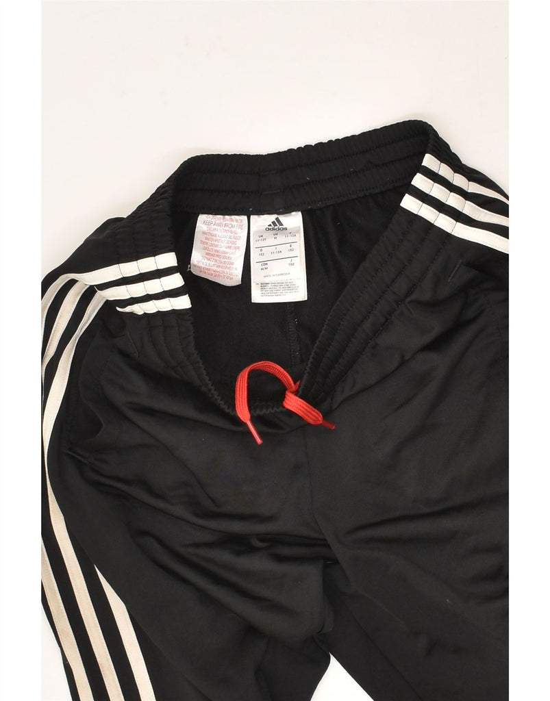 ADIDAS Boys Tracksuit Trousers Joggers 11-12 Years Black Polyester | Vintage Adidas | Thrift | Second-Hand Adidas | Used Clothing | Messina Hembry 