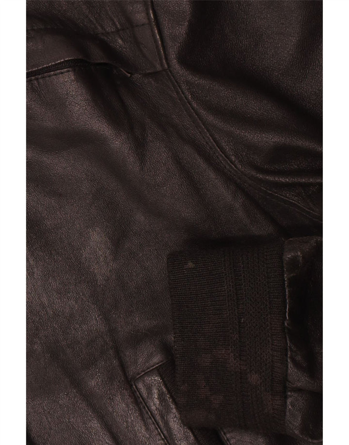 Vintage Mens Leather Jacket IT 52 XL Black Leather