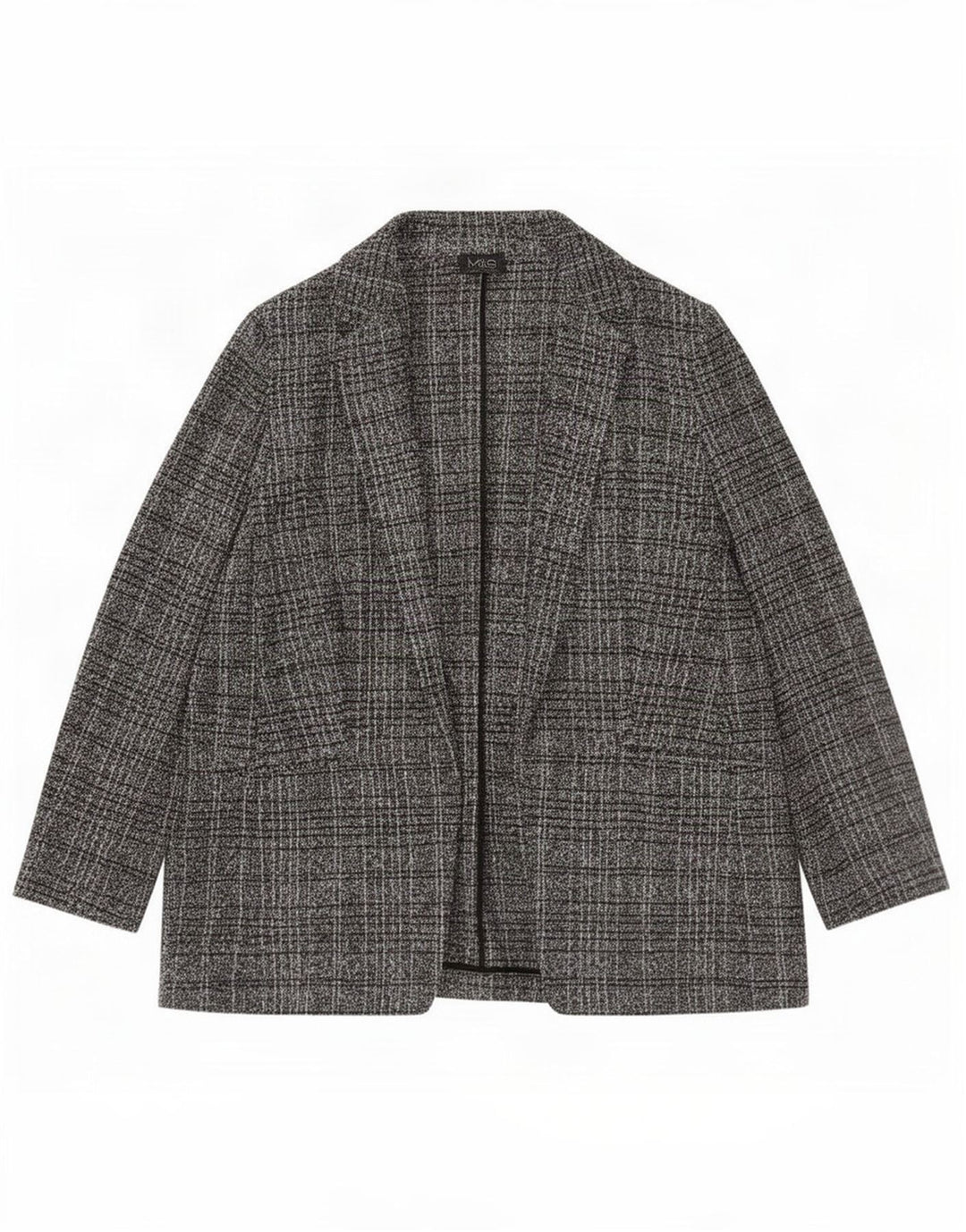Marks & Spencer Womens Open Blazer Jacket UK 16 Large Black Plaid Polyester
