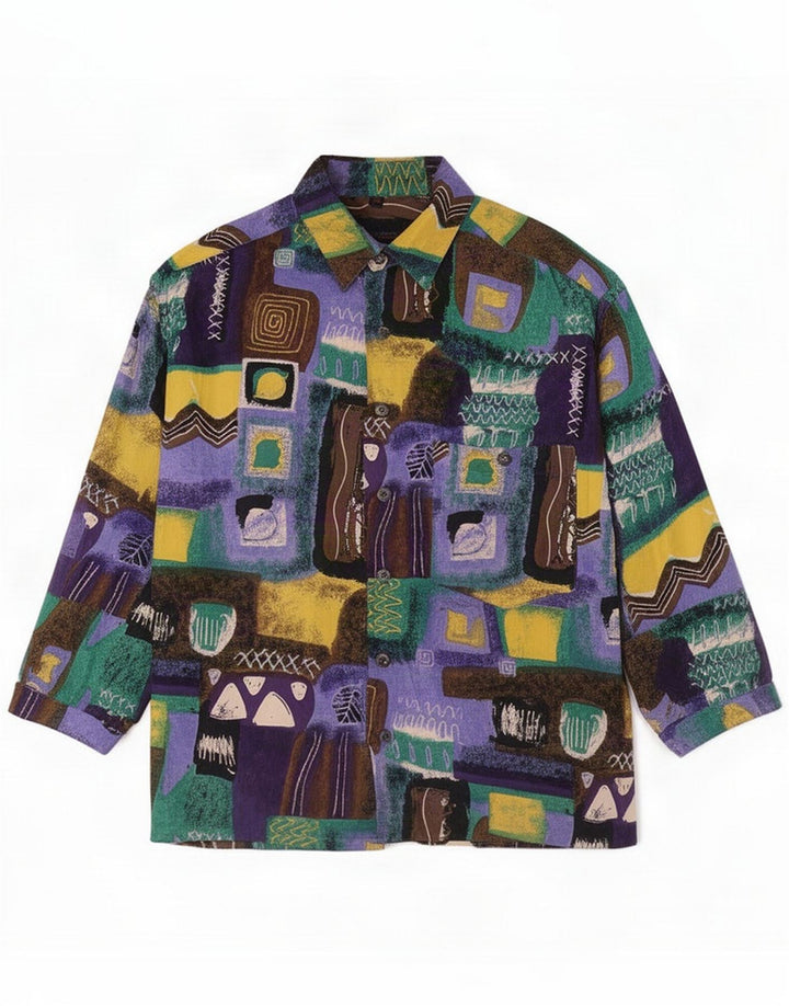 Nick Taylor Mens 3/4 Sleeve Shirt Medium Multicoloured