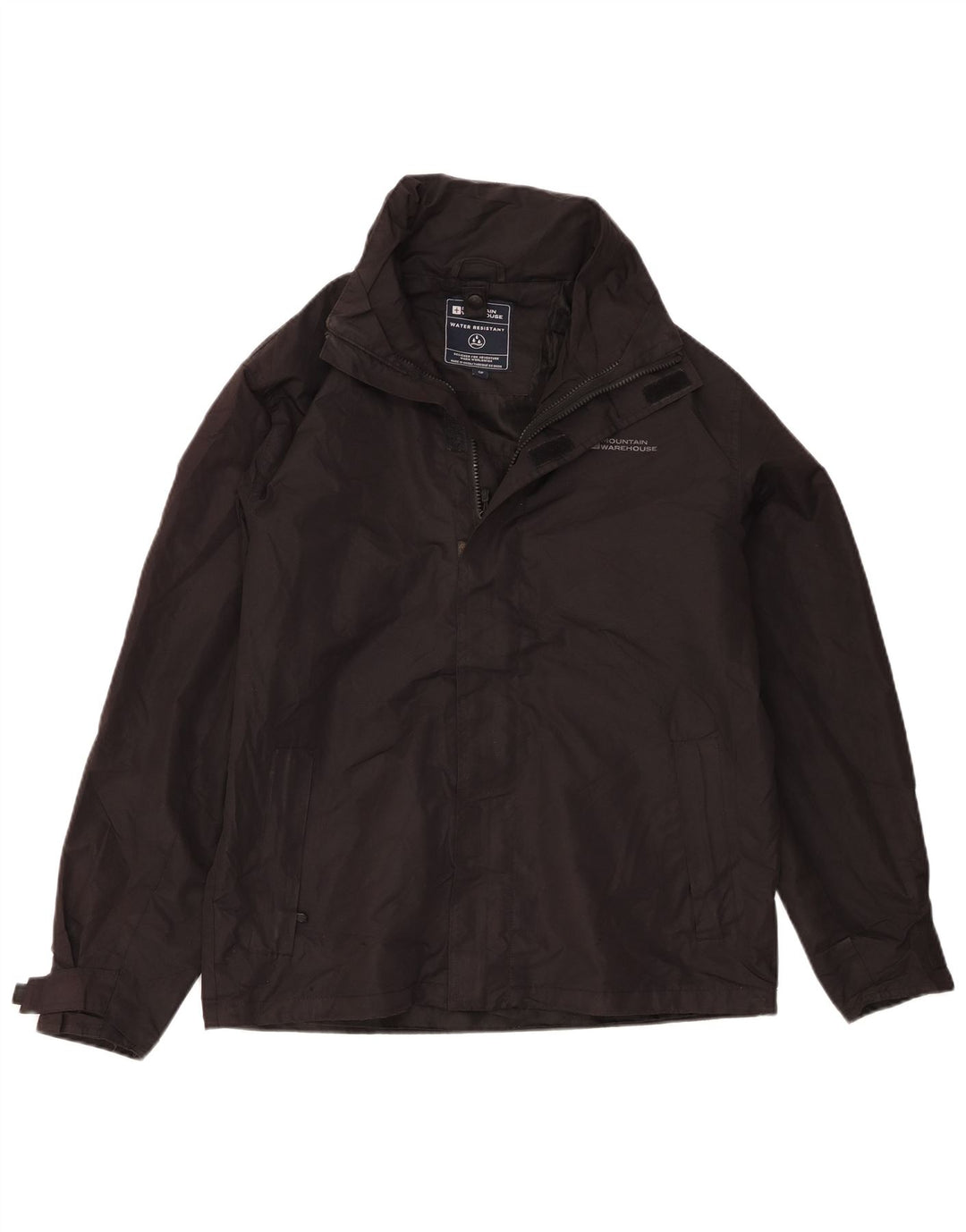 Mountain Warehouse Mens Hooded Rain Jacket UK 36 Small Black Polyester