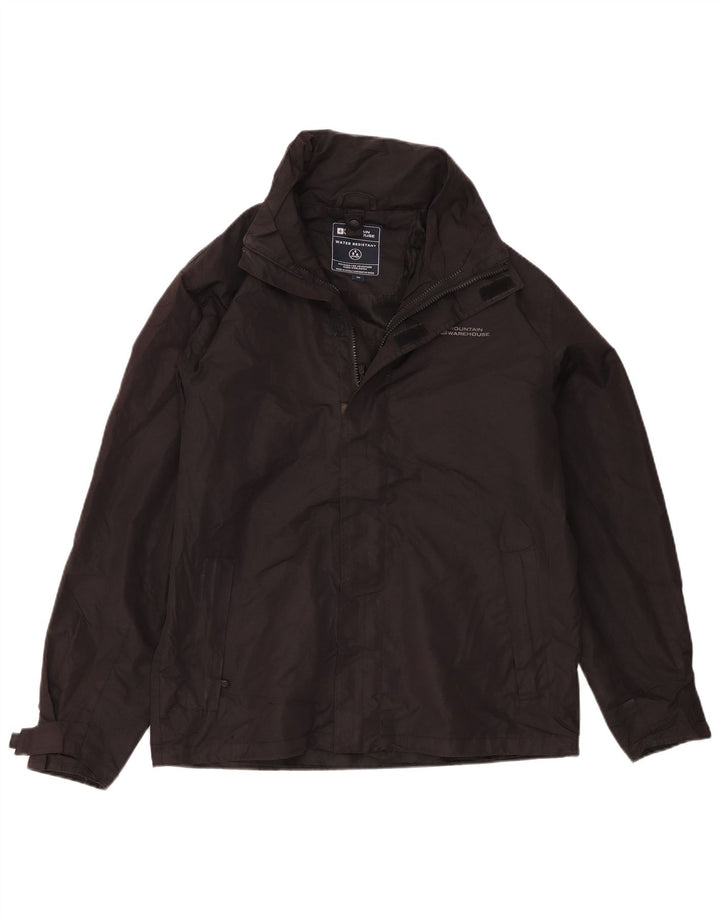 Mountain Warehouse Mens Hooded Rain Jacket UK 36 Small Black Polyester