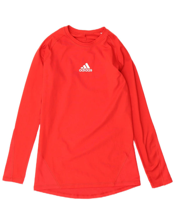 ADIDAS Womens Climacool Top Long Sleeve UK 12 Medium Red Polyester