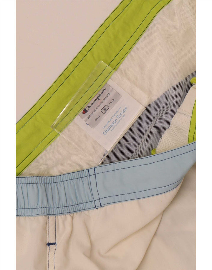 Champion Mens Swimming Shorts Small White Colourblock Polyamide