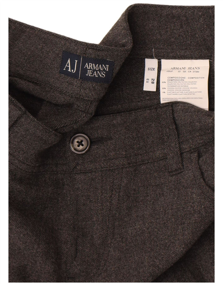 Armani Mens Slim Fit Casual Trousers W28 L29 Grey Polyester
