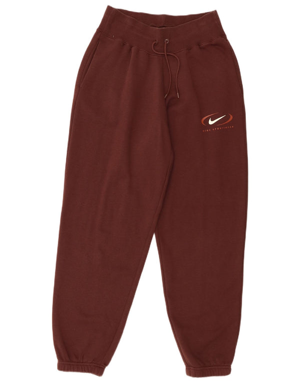 Nike Womens Tracksuit Trousers Joggers UK 10 Small Brown Cotton