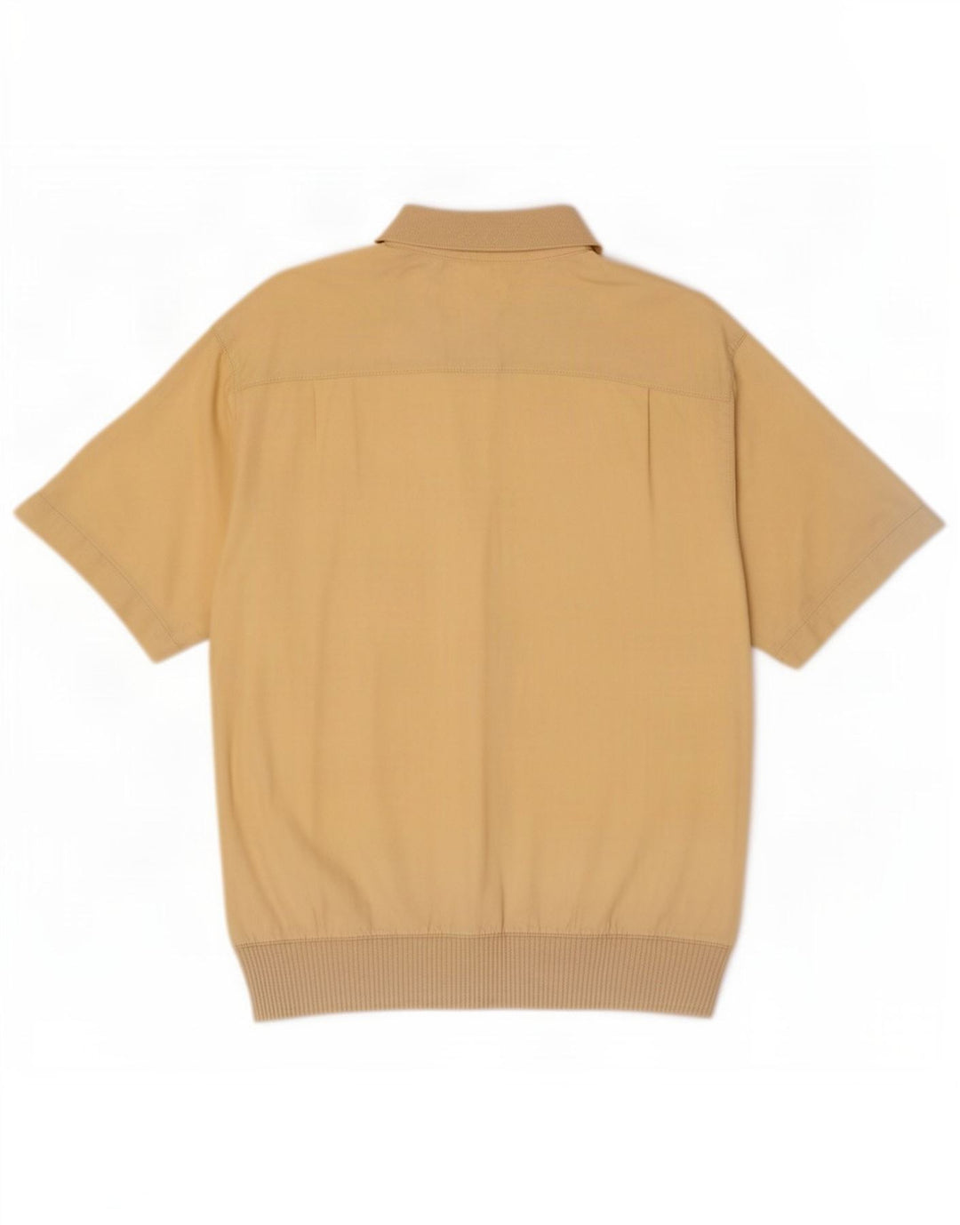Malagrida Mens Short Sleeve Pullover Shirt Medium Yellow Cotton