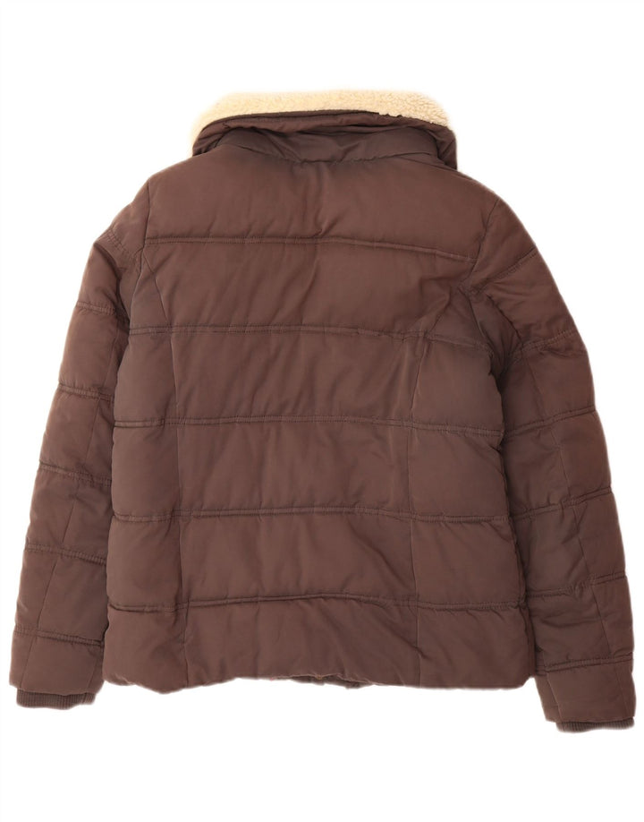 FAT FACE Womens Padded Jacket UK 12 Medium Brown Polyester
