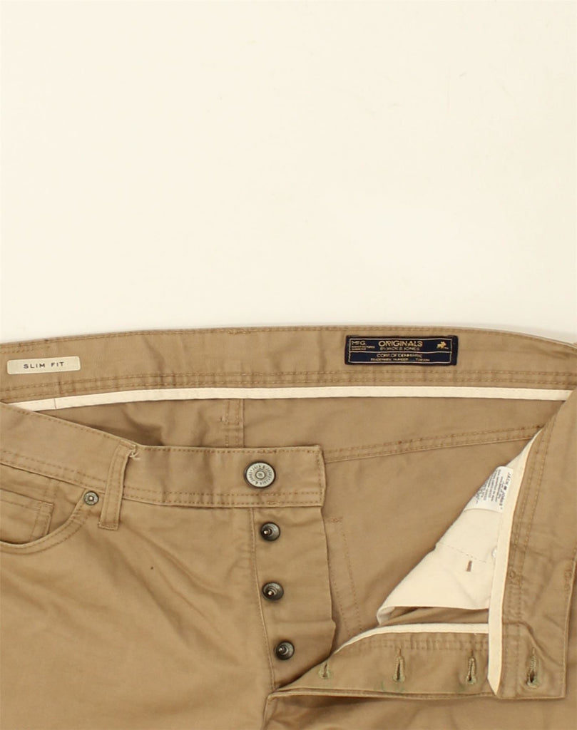 JACK & JONES Womens Slim Fit Casual Trousers W34 L34 Brown Cotton | Vintage Jack & Jones | Thrift | Second-Hand Jack & Jones | Used Clothing | Messina Hembry 