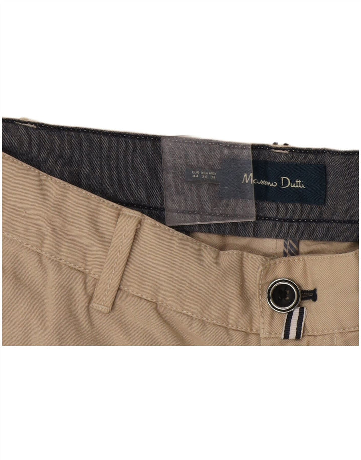 Massimo Dutti Mens Chino Shorts EU 44 Large W34  Beige