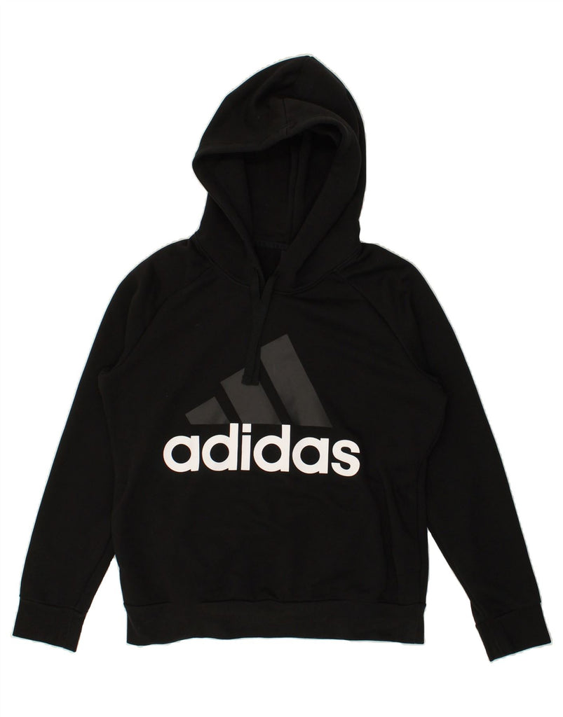 ADIDAS Mens Graphic Hoodie Jumper Small Black Cotton | Vintage Adidas | Thrift | Second-Hand Adidas | Used Clothing | Messina Hembry 