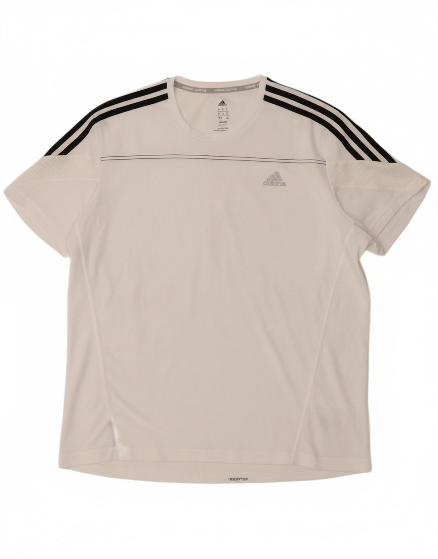 ADIDAS Mens Climalite T-Shirt Top XL White Polyester Vintage