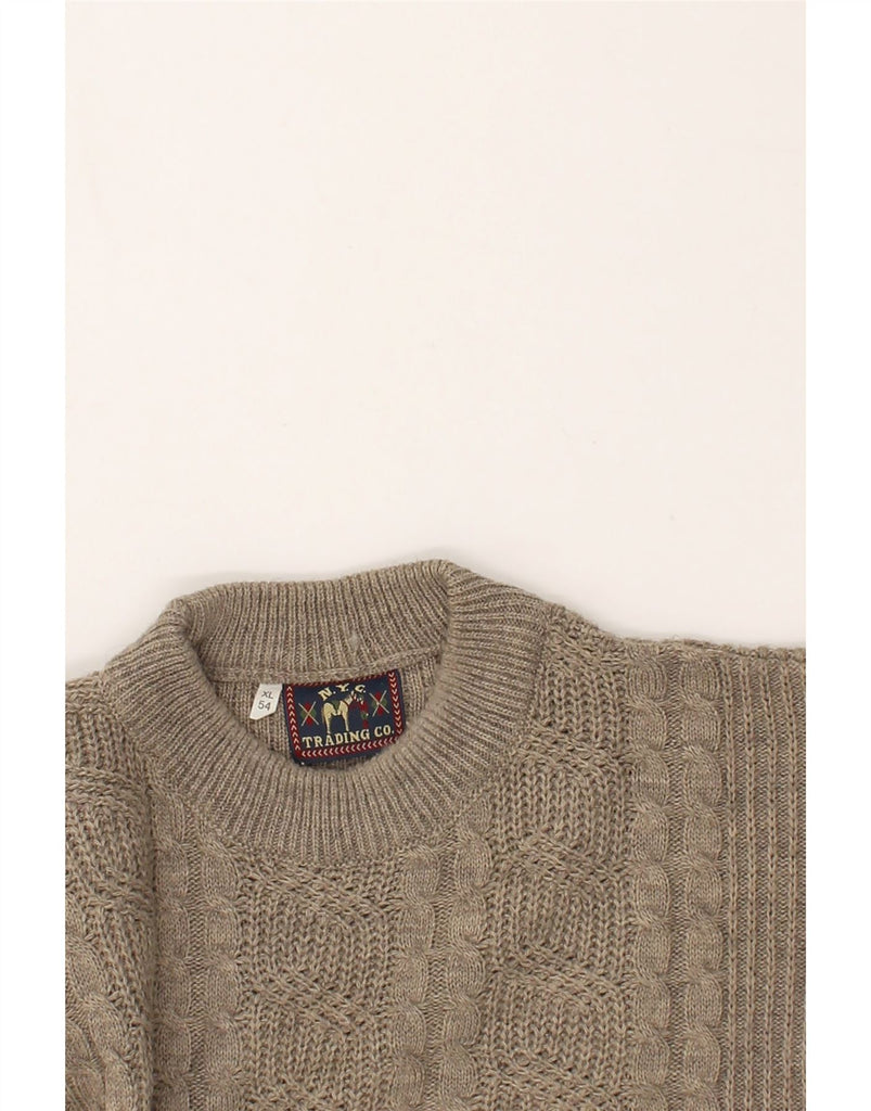 VINTAGE Mens Crew Neck Jumper Sweater IT 54 XL Grey Wool | Vintage Vintage | Thrift | Second-Hand Vintage | Used Clothing | Messina Hembry 