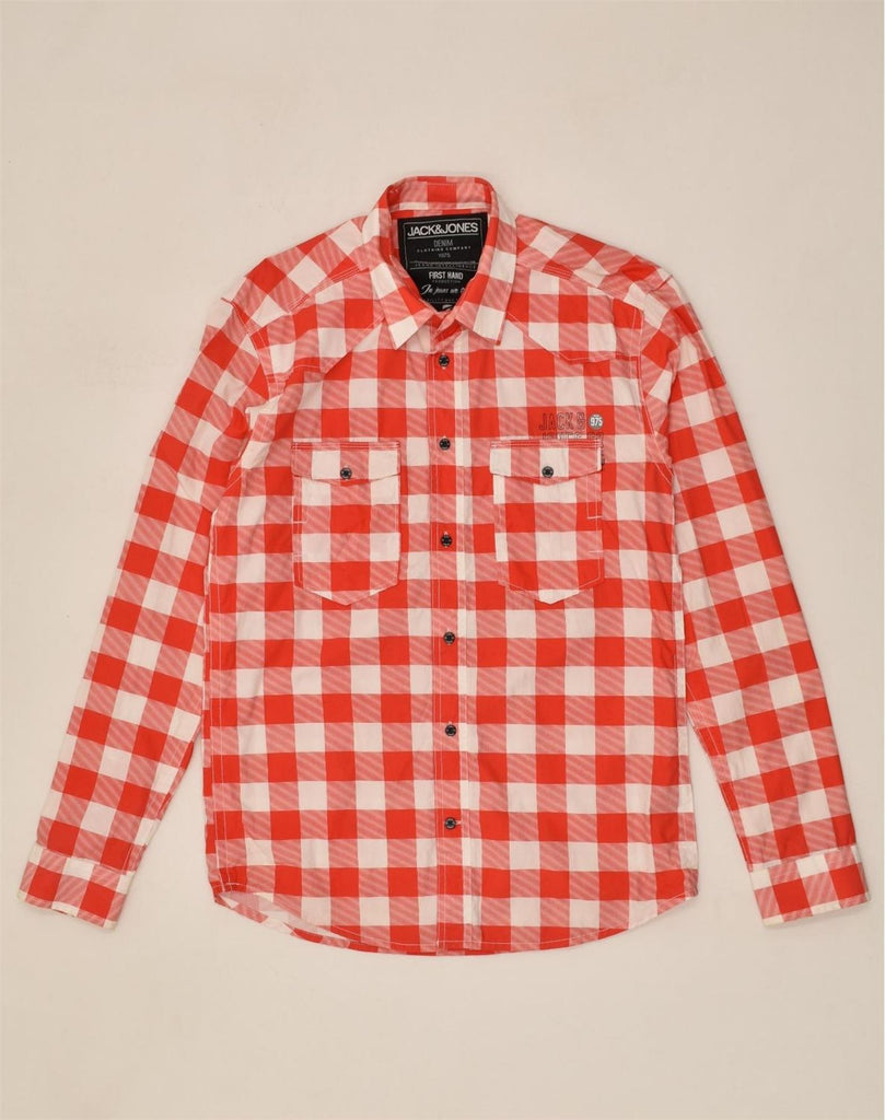 JACK & JONES Mens Shirt Large Red Gingham Cotton | Vintage Jack & Jones | Thrift | Second-Hand Jack & Jones | Used Clothing | Messina Hembry 