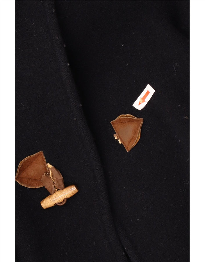 Vintage Womens Oversized Duffle Coat UK 14 Medium Navy Blue Wool