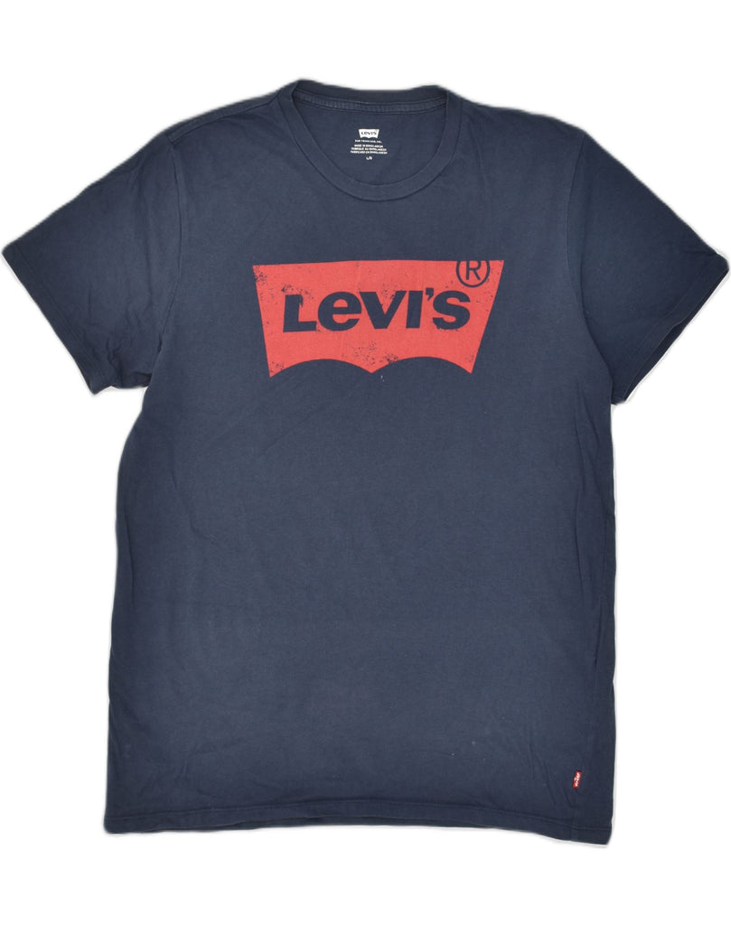 LEVI'S Mens Graphic T-Shirt Top Large Navy Blue Cotton | Vintage Levi's | Thrift | Second-Hand Levi's | Used Clothing | Messina Hembry 