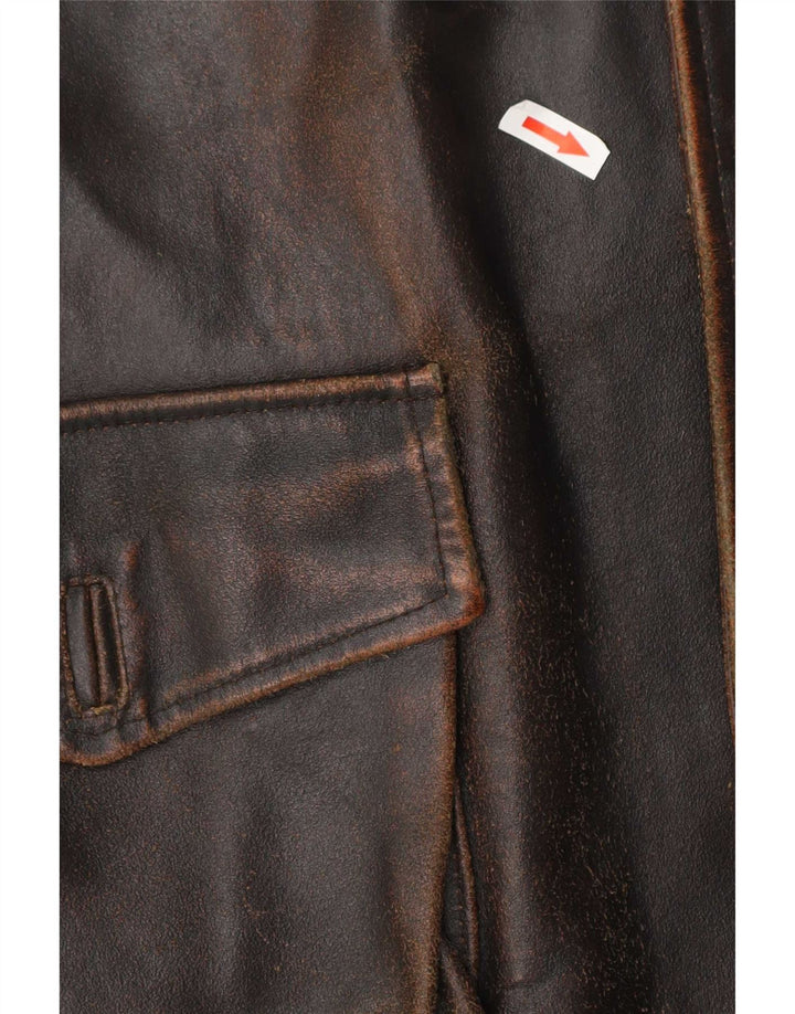 Vintage Mens Leather Jacket UK 42 XL Brown