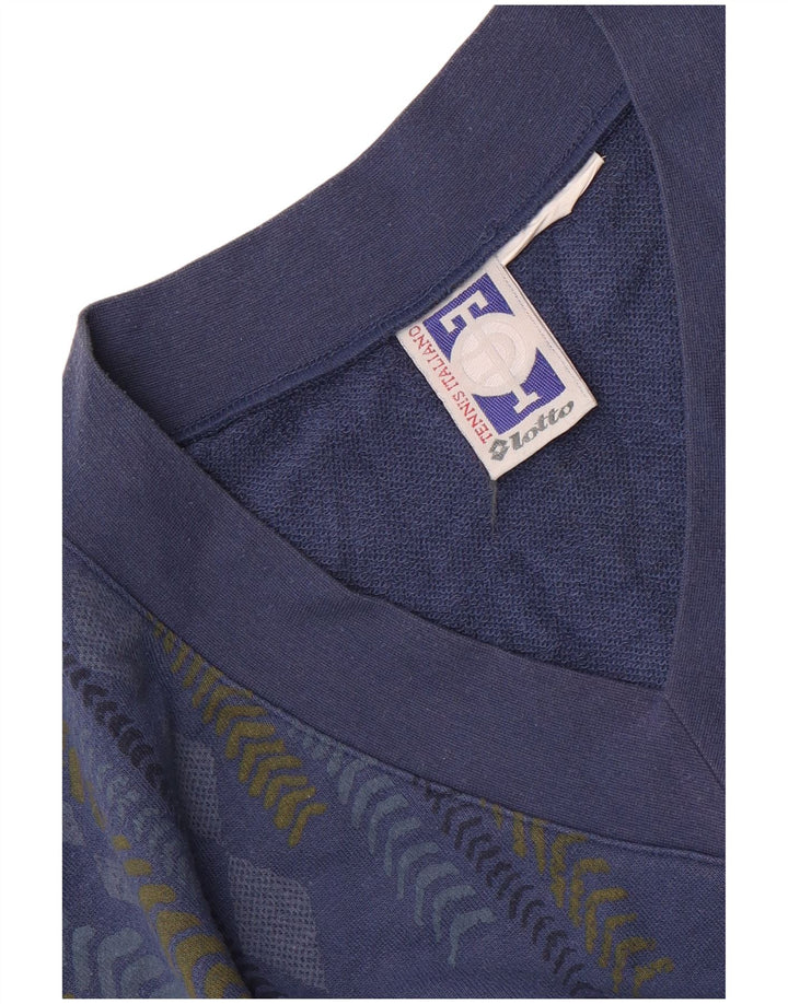 Lotto Mens Sleeveless Sweatshirt Jumper Large Blue Geometric
