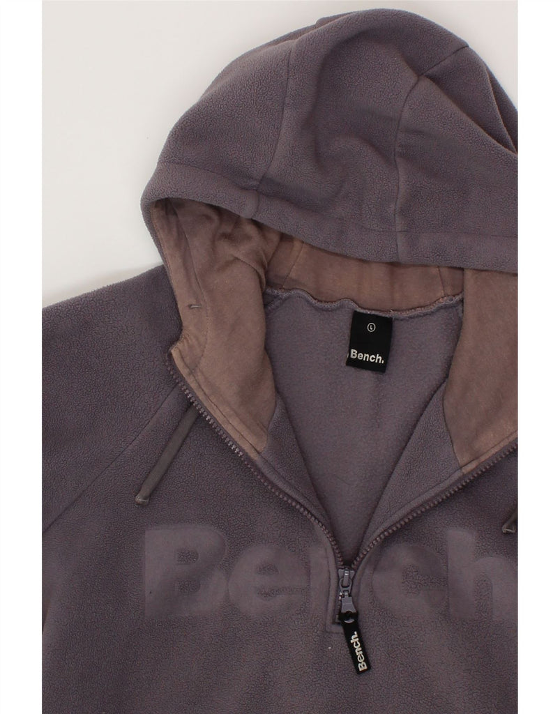 BENCH Womens Graphic Fleece Hoodie Jumper UK 16 Large Grey Polyester Vintage Bench and Second-Hand Bench from Messina Hembry 