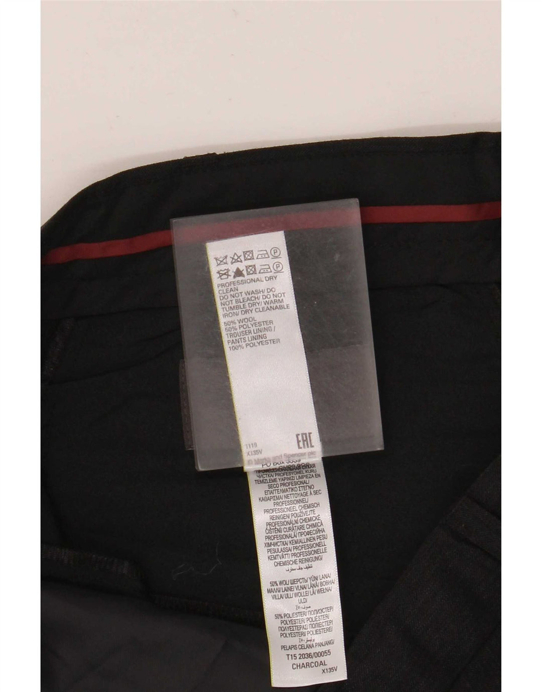 Marks & Spencer Mens Regular Fit Suit Trousers W36 L31 Grey Wool