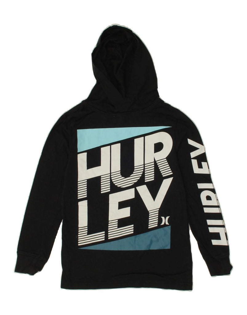 HURLEY Boys Graphic Hoodie Jumper 8-9 Years Small Black Vintage Hurley and Second-Hand Hurley from Messina Hembry 