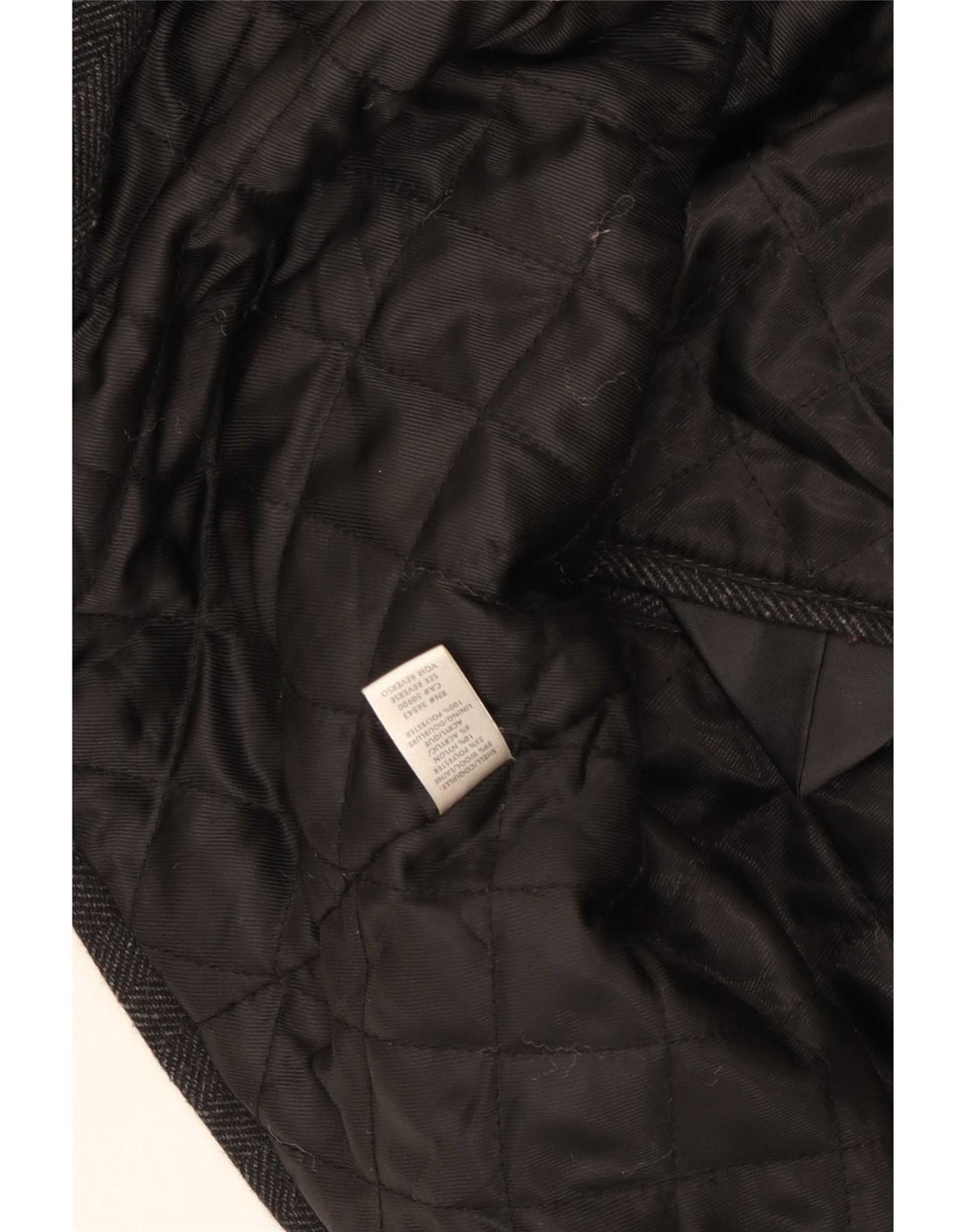 Calvin Klein Mens Pea Coat UK 40 Large Grey Herringbone Wool