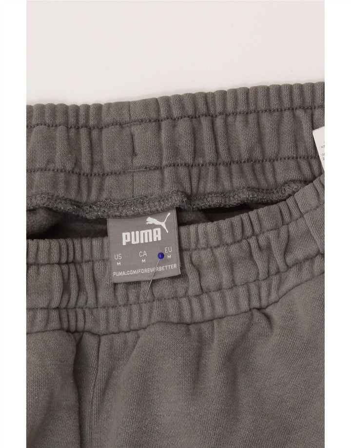 Puma Mens Tracksuit Trousers Joggers Medium Grey Colourblock Cotton