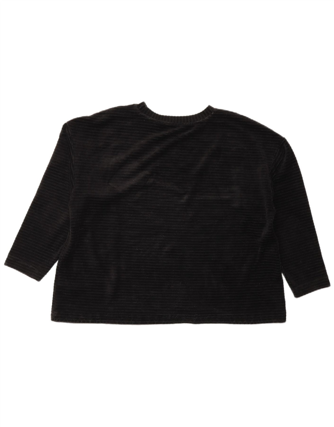 Marks & Spencer Womens Velour Sweatshirt Jumper UK 14 Large  Black Cotton