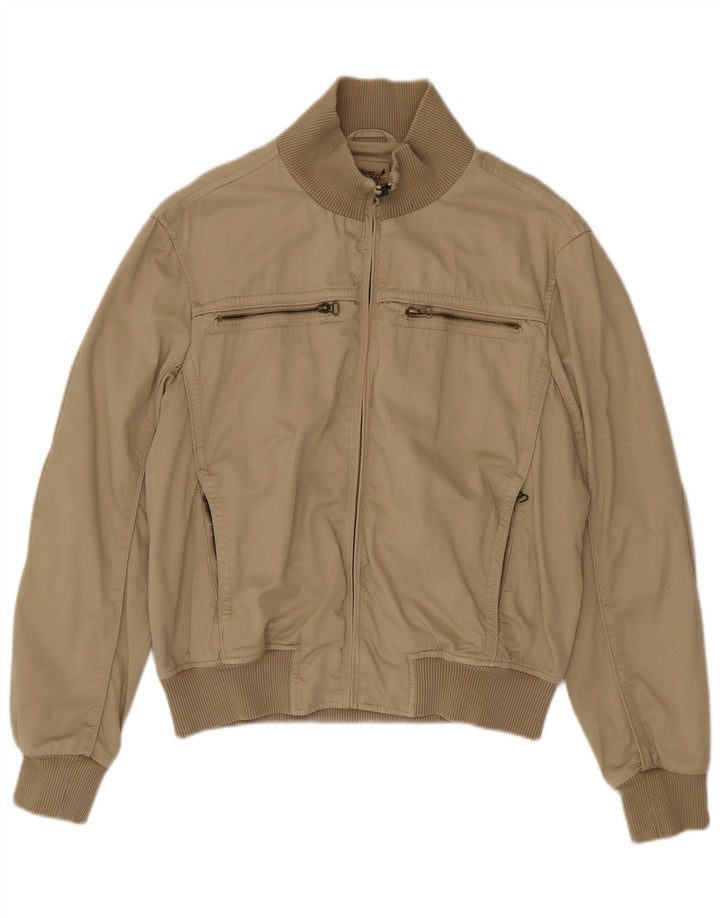 Best Company Mens Bomber Jacket UK 40 Large Beige Cotton