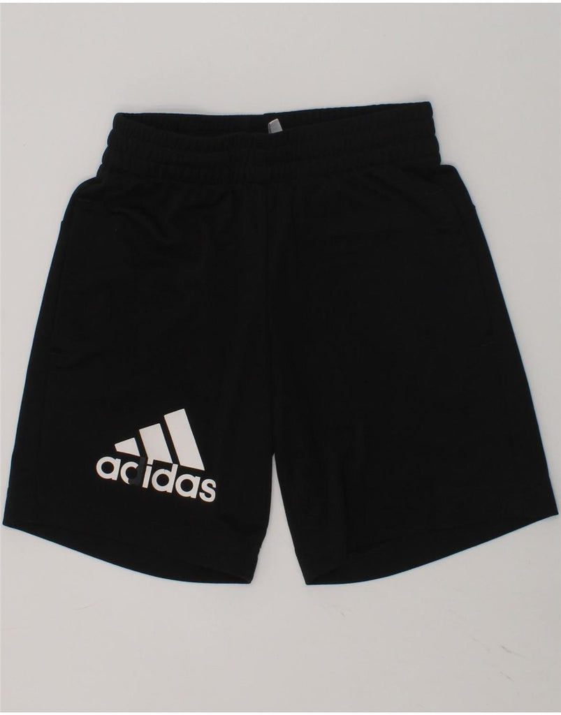 ADIDAS Boys Climalite Graphic Sport Shorts 4-5 Years Black Polyester | Vintage Adidas | Thrift | Second-Hand Adidas | Used Clothing | Messina Hembry 