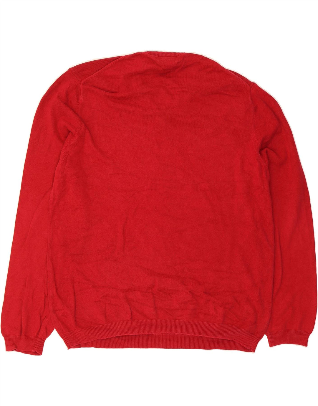 EDDIE BAUER Mens Tall V-Neck Jumper Sweater XL Red Cotton Vintage Eddie Bauer and Second-Hand Eddie Bauer from Messina Hembry 
