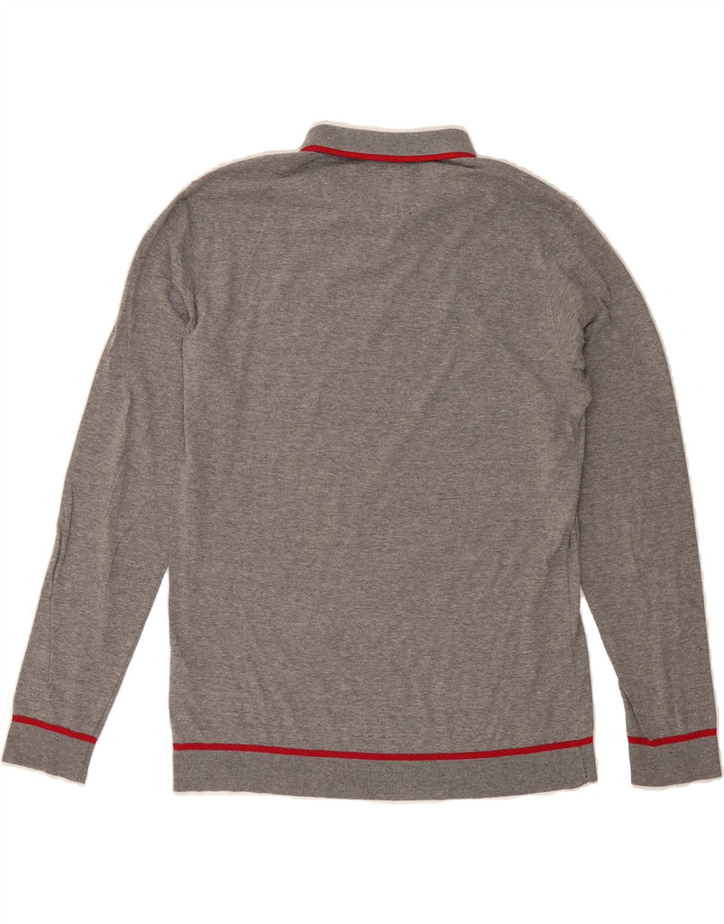 MASSIMO DUTTI Mens Polo Neck Jumper Sweater Large Grey Cotton Vintage Massimo Dutti and Second-Hand Massimo Dutti from Messina Hembry 